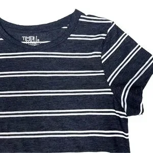 トップス time is on DOUBLE STRIPE REGULAR SHIRT Multi Stripe Leisure Stretch Buttonup - Blue - Duvin Design Co.